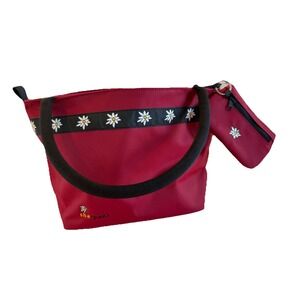 Sherpani bag Red With White (edelweiss) Flower , Matching Change Purse NWOT